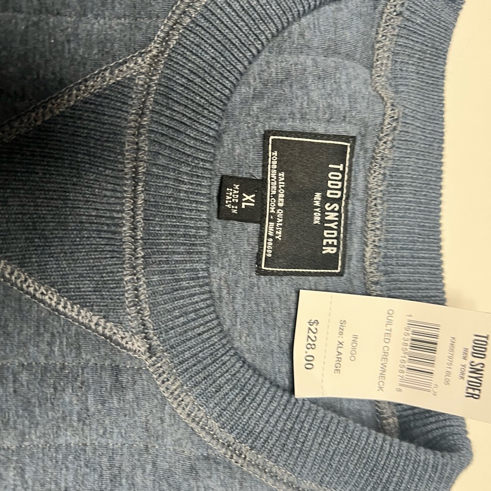 Todd Snyder Men's Heather Blue Crewneck Sweater